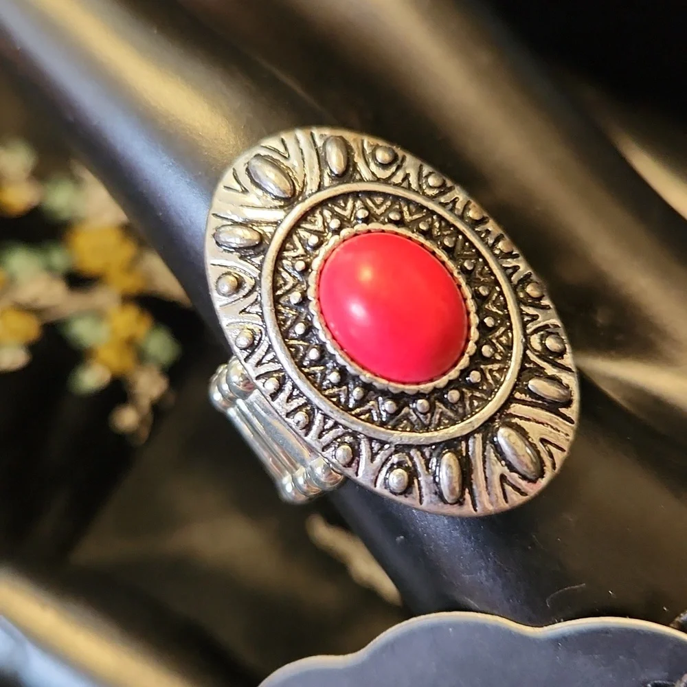 Paparazzi Red Southwestern Ring - 19